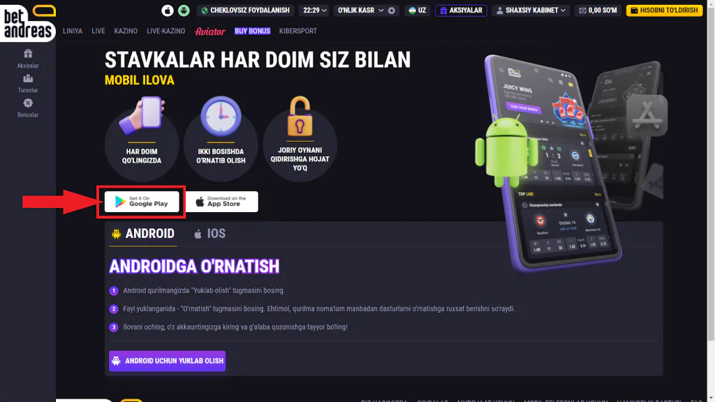 ilovasi Android tizimi uchun